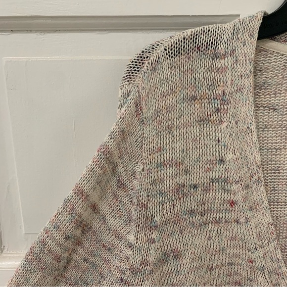 J. Jill Speckle Open Knit One Button Cardigan Size Petite Large Coastal Grandma - Picture 2 of 12